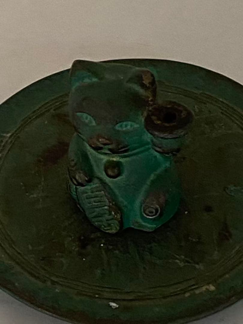 高岡銅器 香立香猫 香線香 年代品