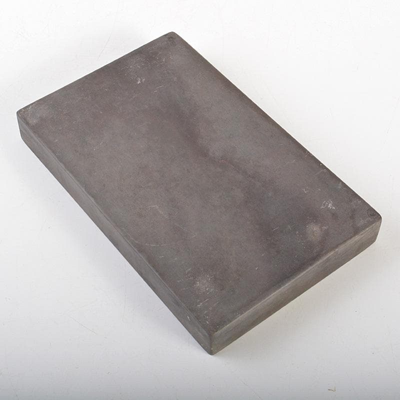 中国　書道具　梅鳥刻　端渓硯　唐木箱付　V　6634