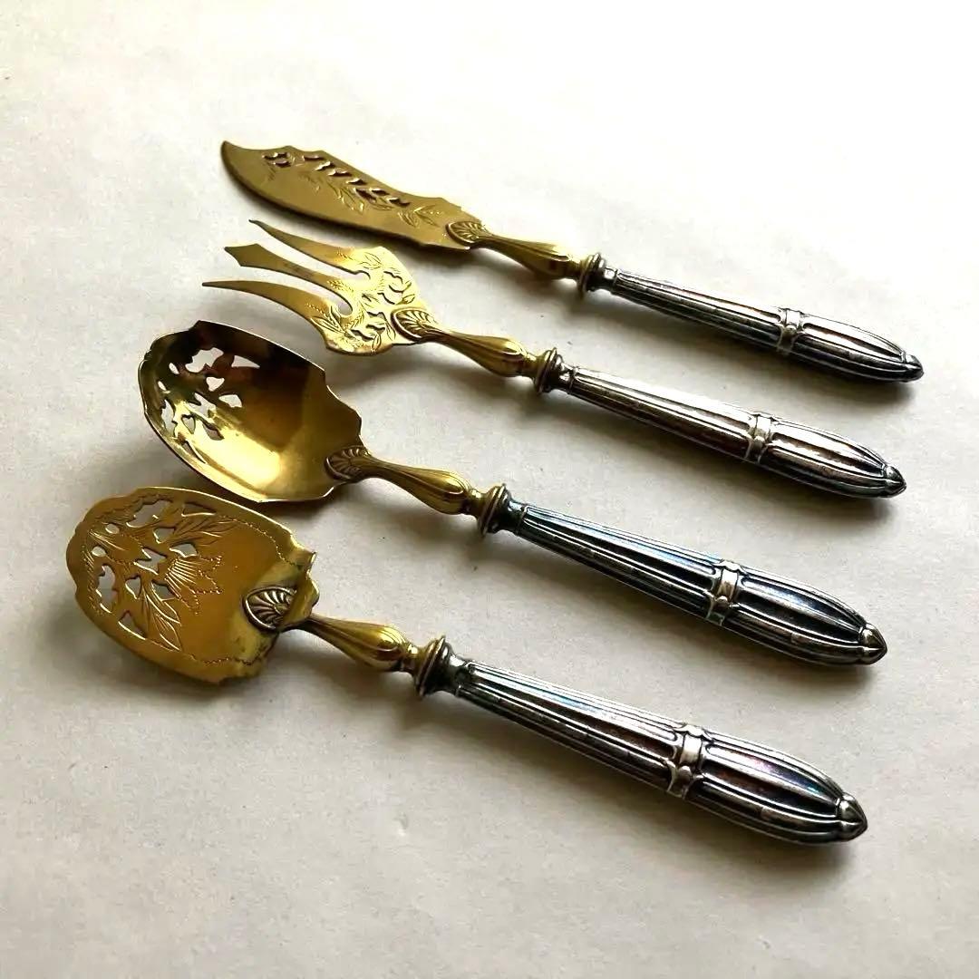 フランス アンティーク 真鍮カトラリーセット