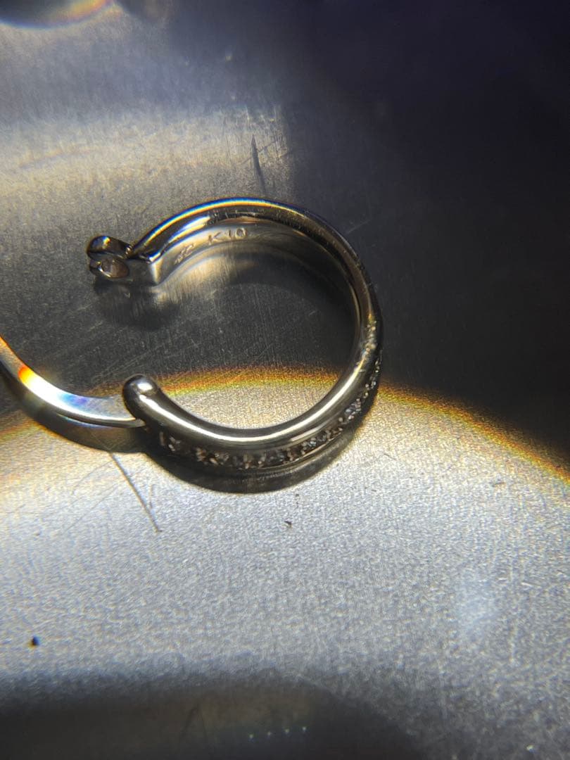 4℃ K10 ゴールド エタニティピアス 左右セット ダイヤモンド キラキラ