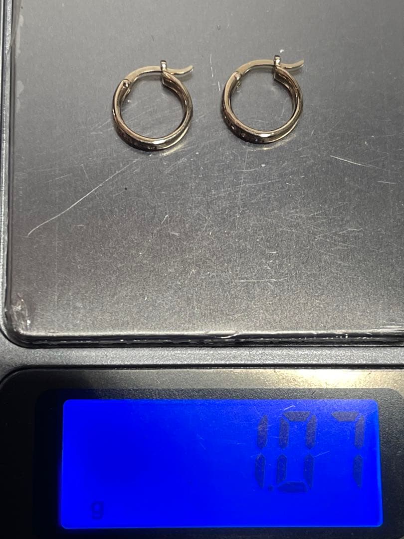 4℃ K10 ゴールド エタニティピアス 左右セット ダイヤモンド キラキラ