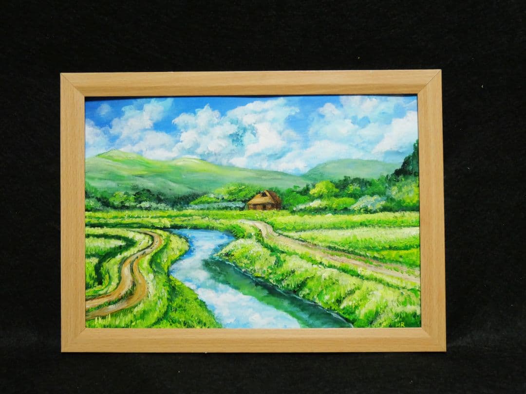 油絵 絵画 【田舎風景】
