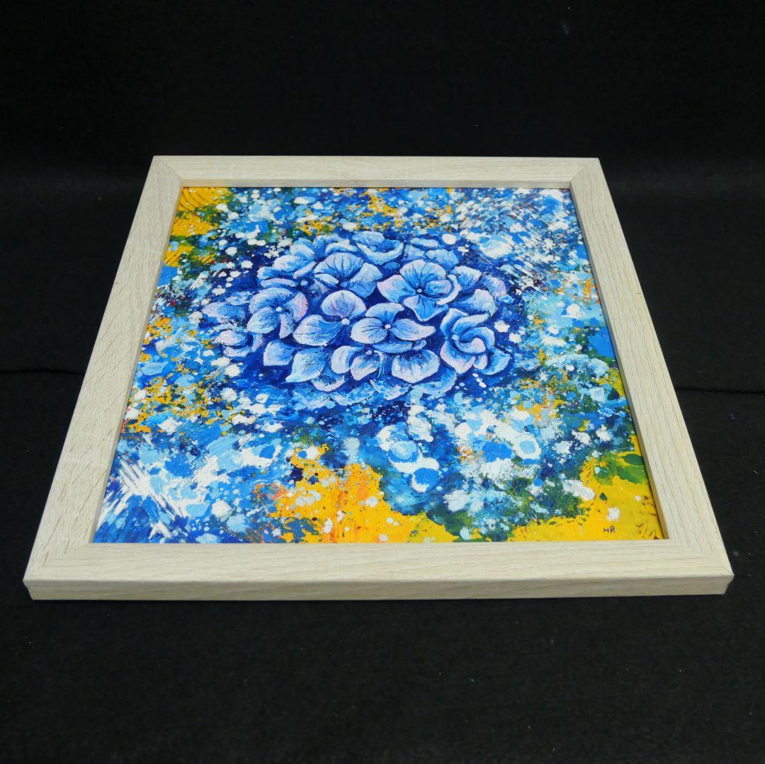 油絵 油彩 油彩画 絵 絵画【雨と紫陽花】