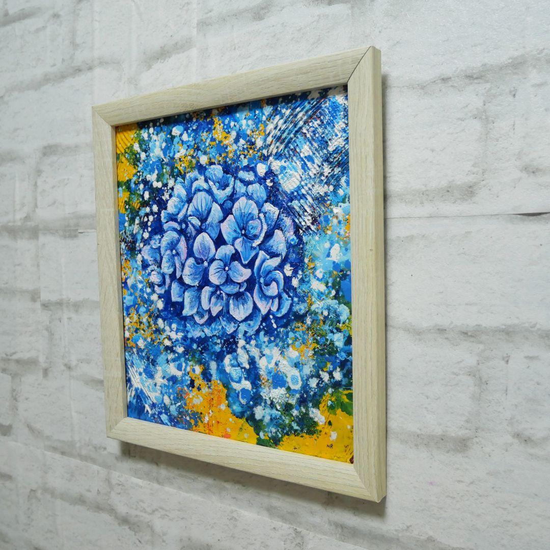 油絵 油彩 油彩画 絵 絵画【雨と紫陽花】