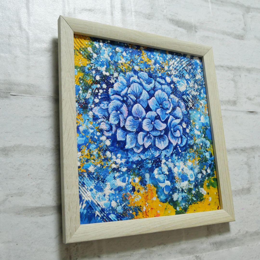 油絵 油彩 油彩画 絵 絵画【雨と紫陽花】