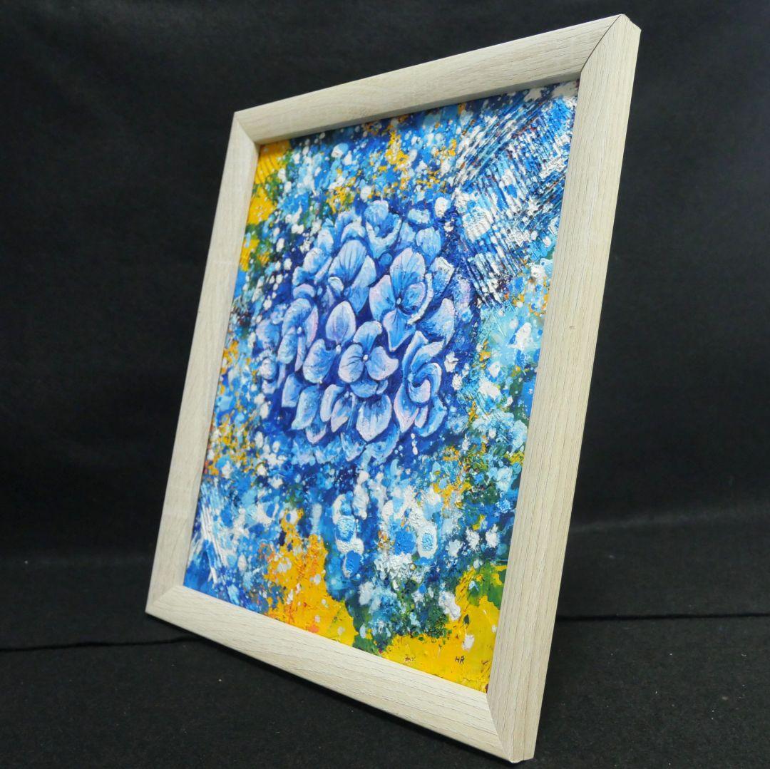 油絵 油彩 油彩画 絵 絵画【雨と紫陽花】