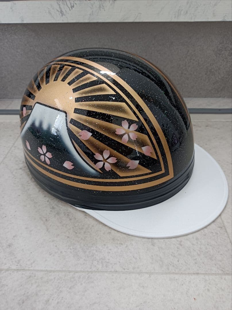 カスタムコルク半　黒金富士日章　七色ラメ