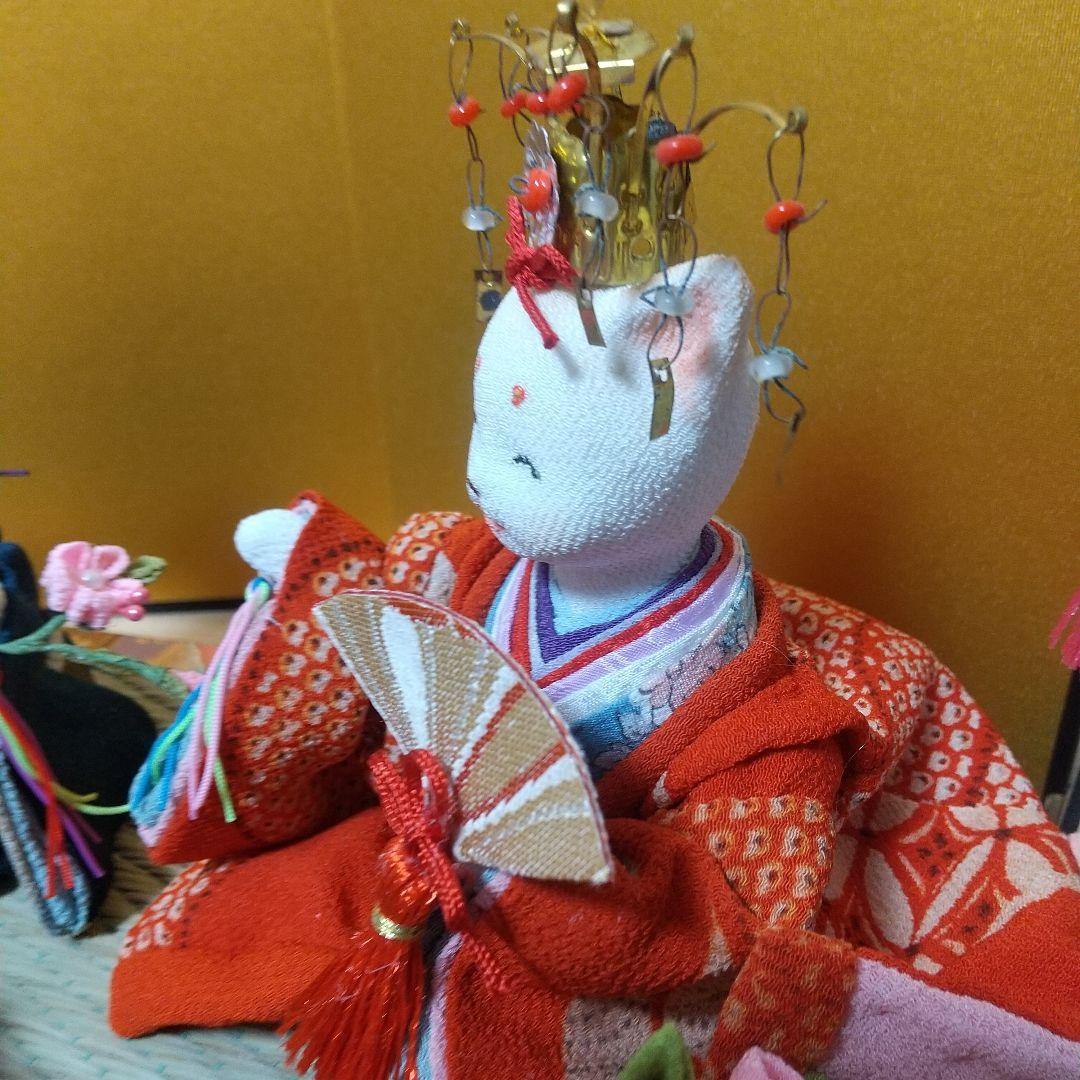 うさぎお雛様花祭り　雛人形　兎　ハンドメイド　縮緬