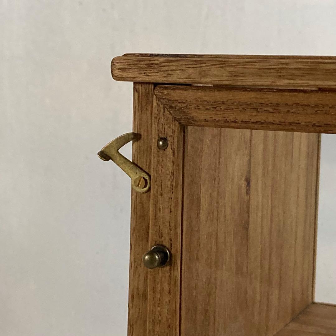 古い木製ガラスケース 引き出し付き 卓上 ショーケース 小物入れ 糸ケース