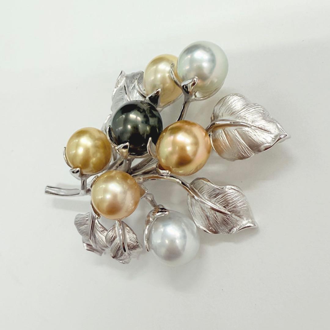 SVマルチカラーパールブローチ　パール約9.5mm