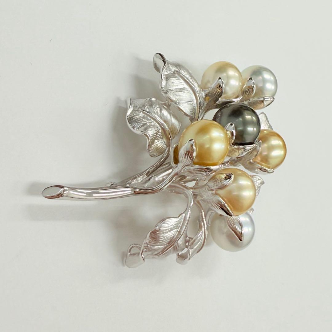 SVマルチカラーパールブローチ　パール約9.5mm