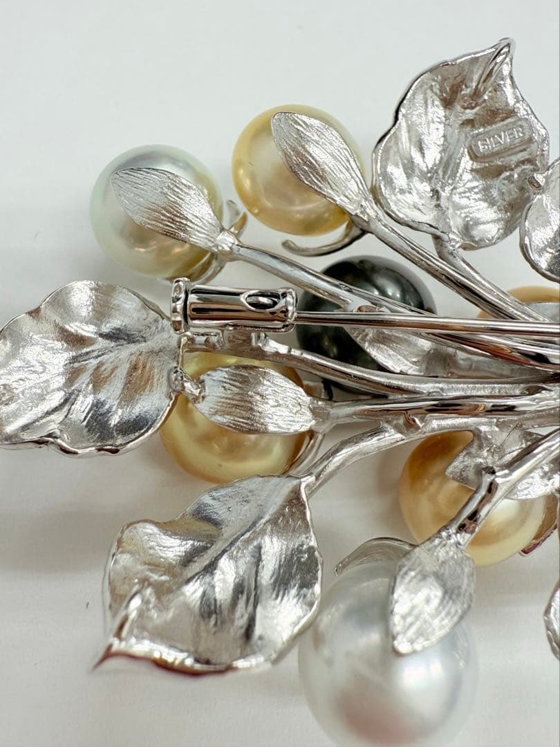 SVマルチカラーパールブローチ　パール約9.5mm