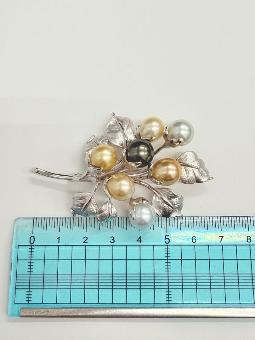 SVマルチカラーパールブローチ　パール約9.5mm