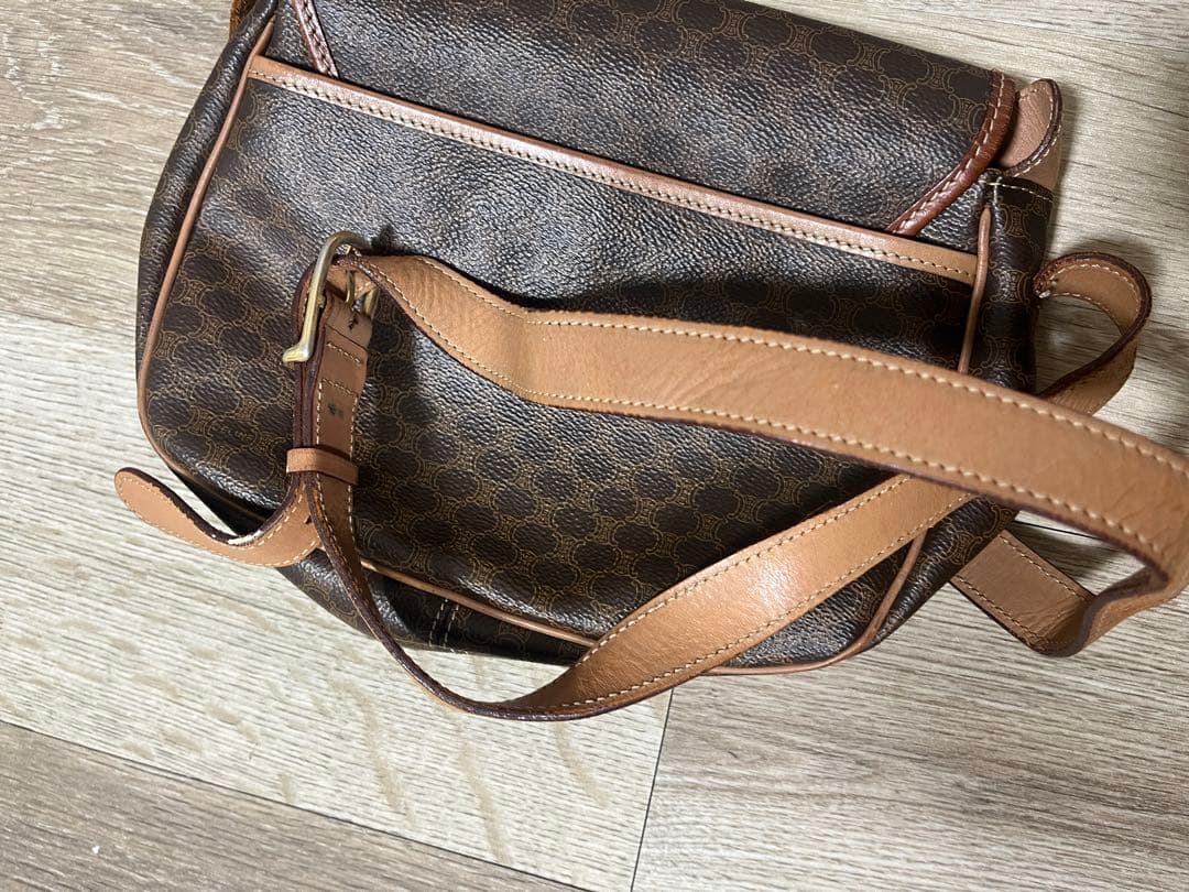 タ*マ様 CELINE セリーヌ マカダム フラップ ショルダーバッグ ブラウン