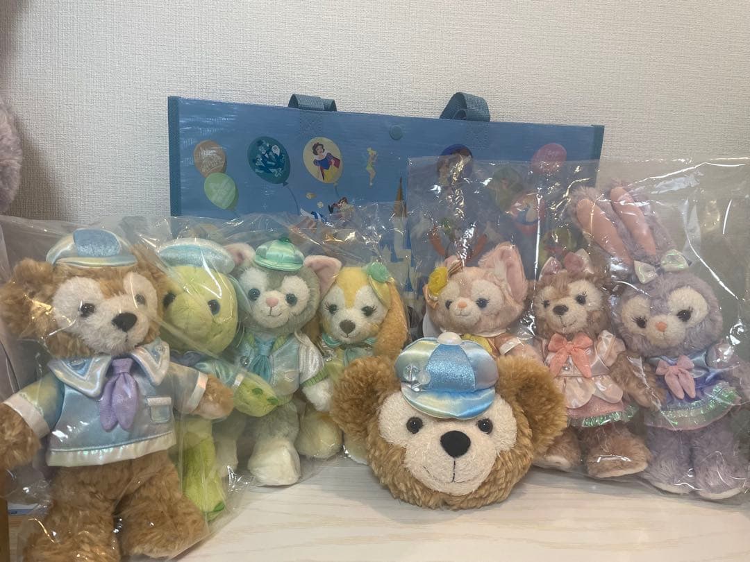 【値下げ&おまけ増量】ダッフィー20周年 ポージープラッシー 7人セット バケパ