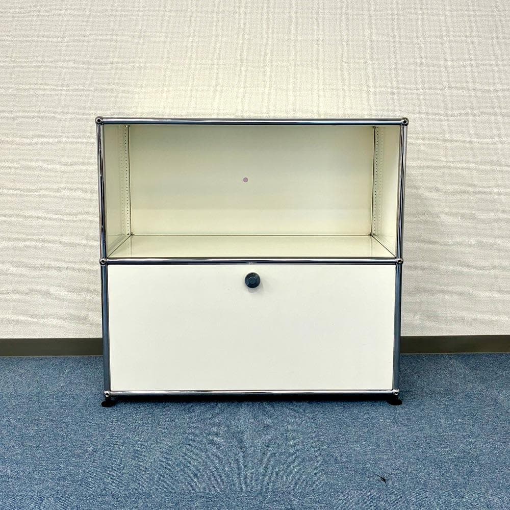 中古 USMハラー｜キャビネット サイドボード 1列2段 ピュアホワイト