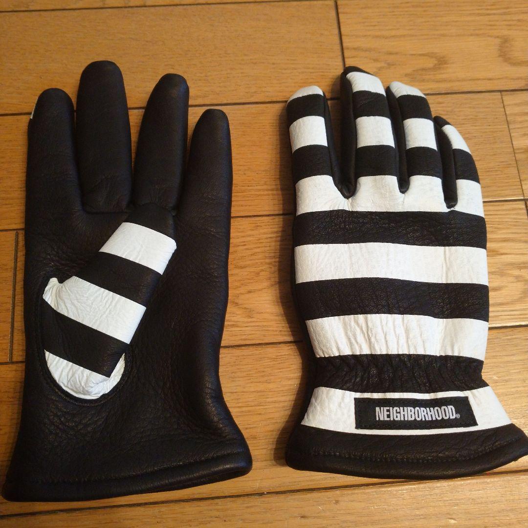 NEIGHBORHOOD. 22aw ボーダー柄手袋 M