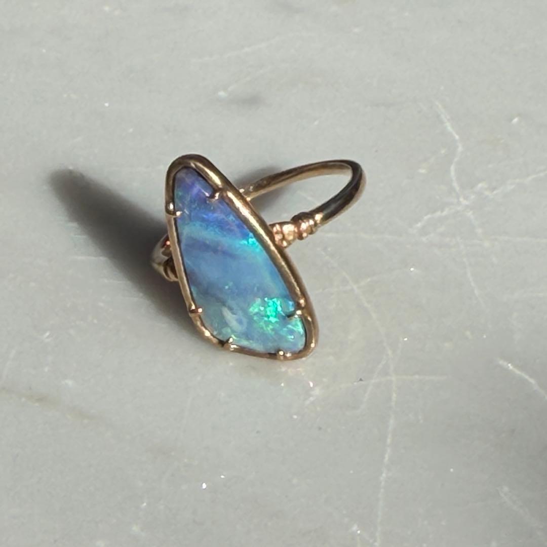 最終価格　tatsuo nagahata ボルダーオパール　リング　K10