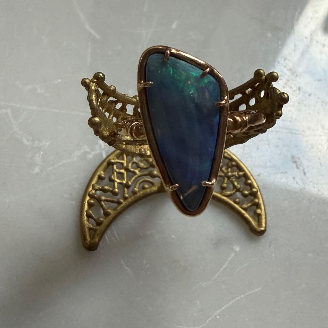 最終価格　tatsuo nagahata ボルダーオパール　リング　K10