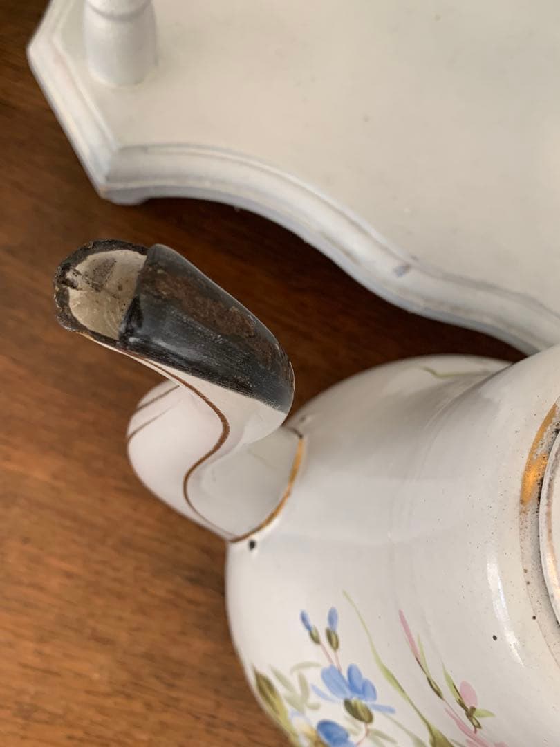 エマイユ　ホーロー　ポット　ブロカント