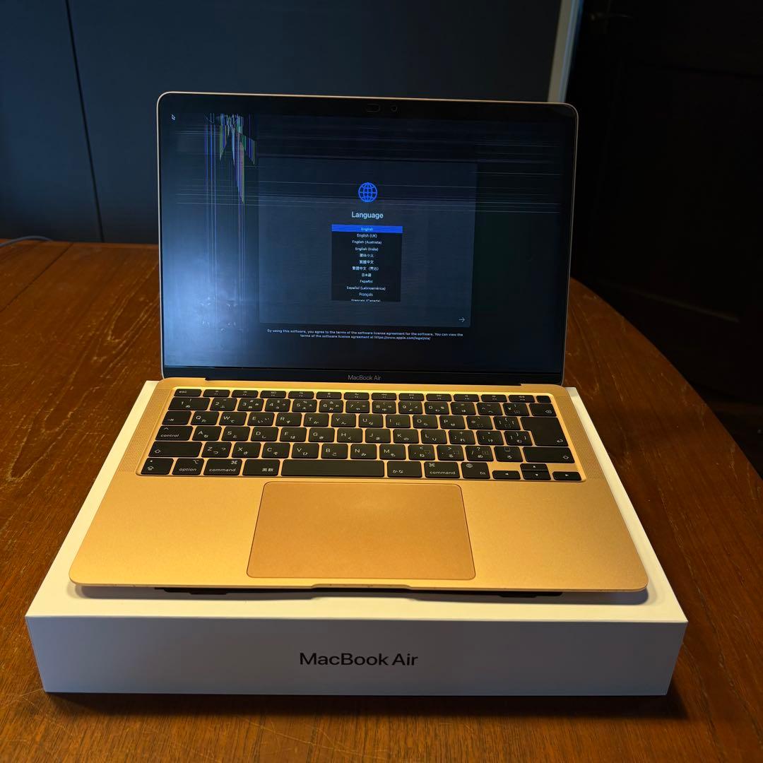【ジャンク品】MacBook Air 2020／M1／8GB 液晶損傷