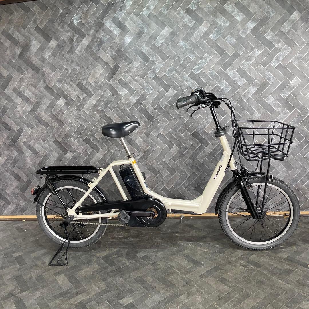 アイボリー 電動アシスト自転車 前バスケット付き