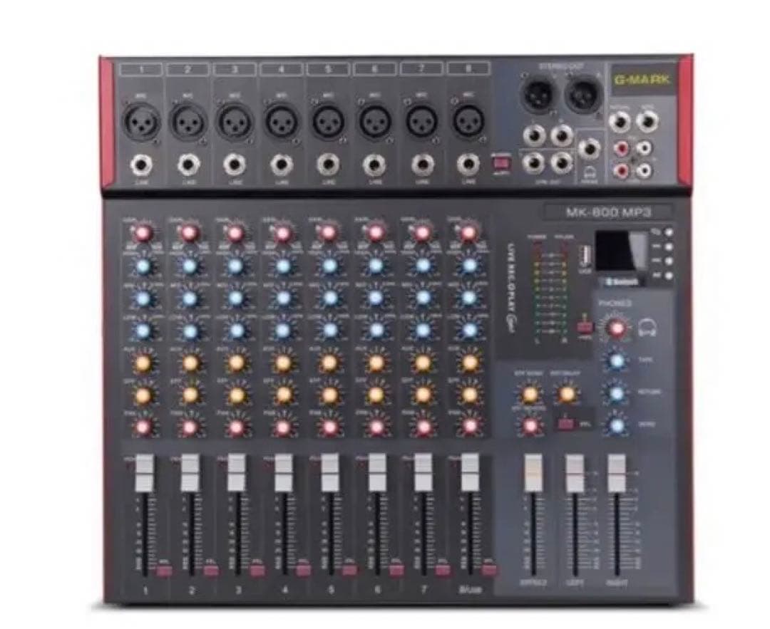 G-MARK MK800 MP3アナログミキサーミキサー8つのマイク入力Gマーク