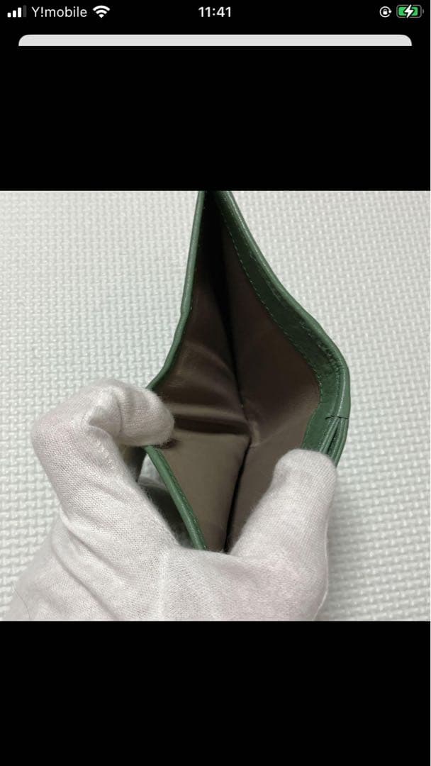 未使用　HIROFU ヒロフ　レザー二つ折り財布　プラティカ　グリーン　ミニ財布