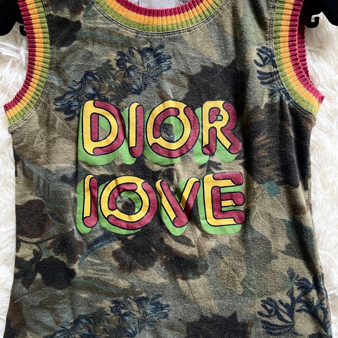 美品　ガリアーノ期　クリスチャンディオール　タンクトップ　カモフラ柄　S相当