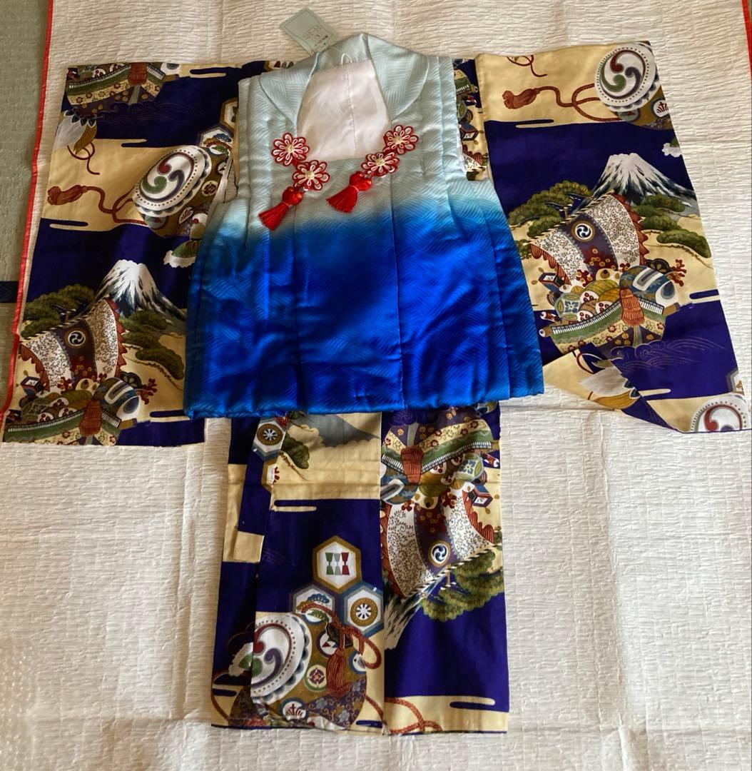 希少　七五三　アンティーク着物　被布セット正絹被布男女兼用　大正ロマン3歳男の子