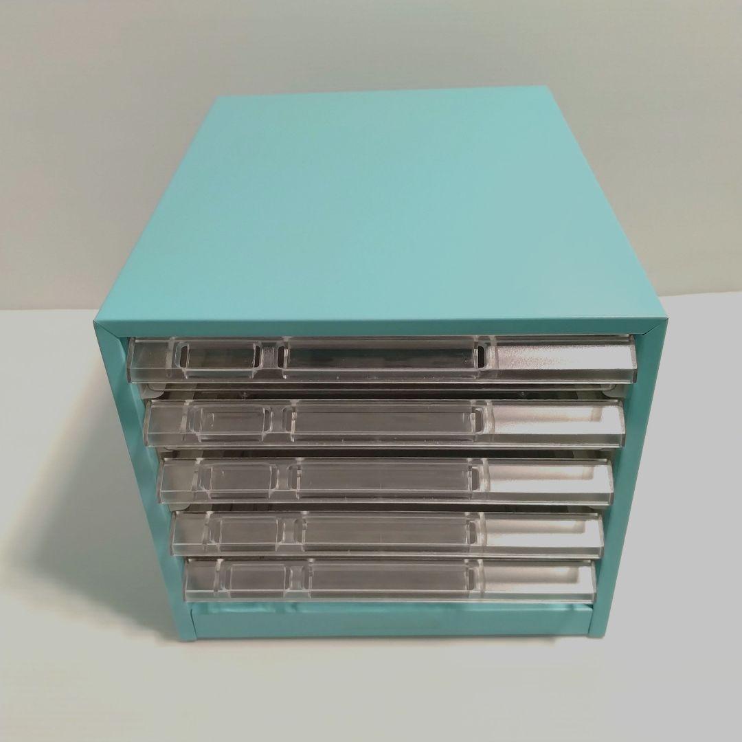 ナカバヤシ スチール レターラック 書類ケース 卓上 水色 昭和レトロ