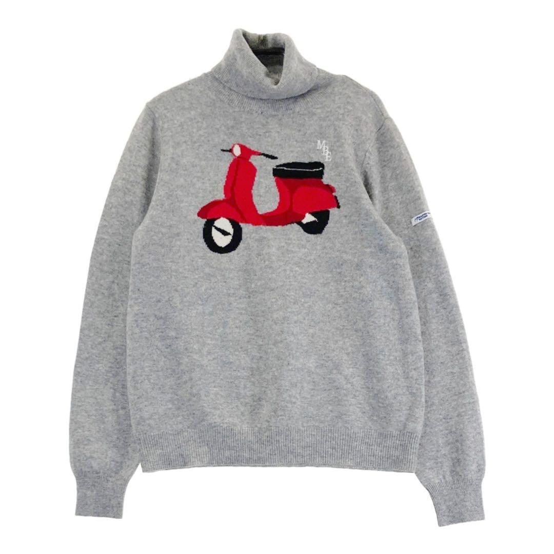 美品！カシミヤ　セーター　M グレー　極暖　マスターバニー　長袖 ニット　バイク