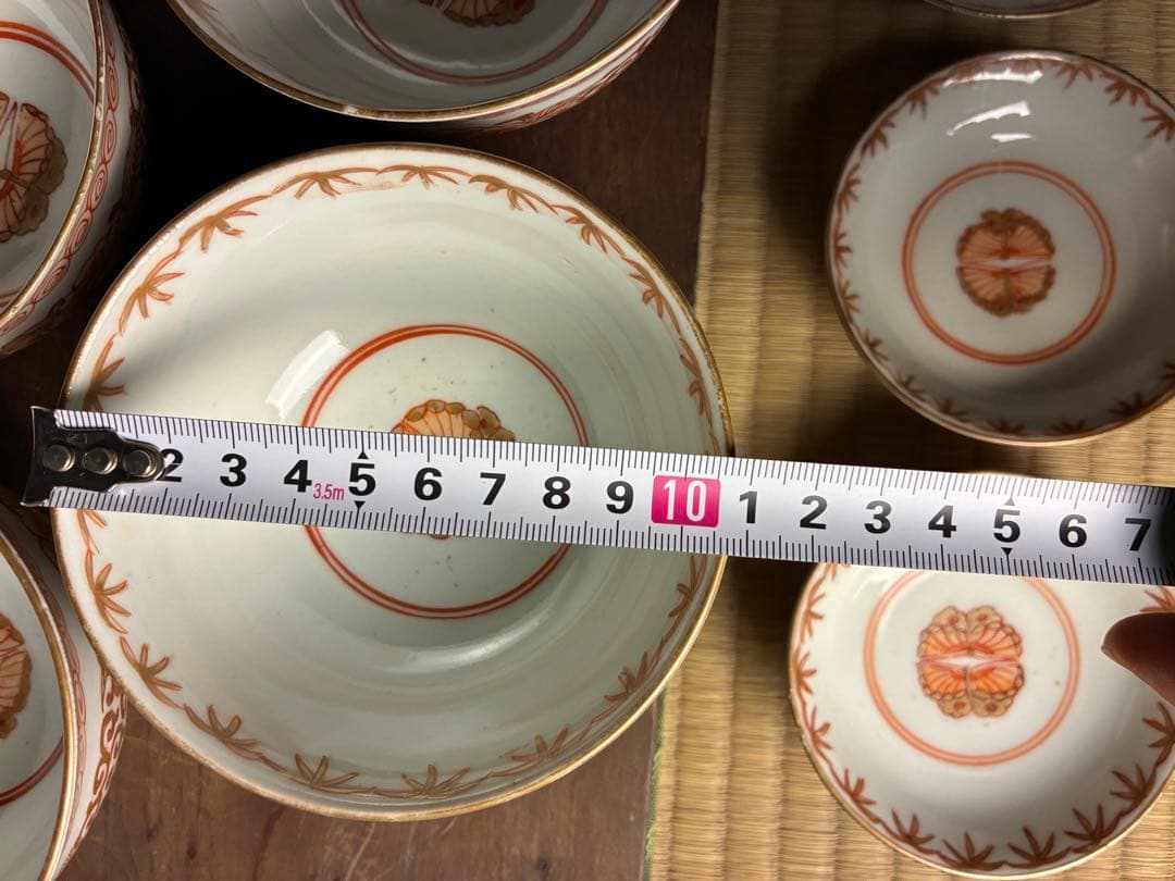 伊万里焼 蓋付飯茶碗×5小皿 ×5セット湯-①