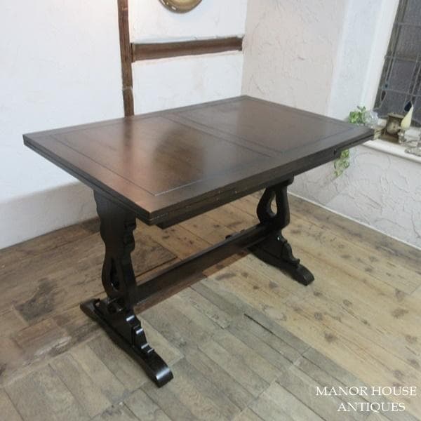 イギリス アンティーク 家具 ダイニングテーブル ドローリーフ 英国 6669d