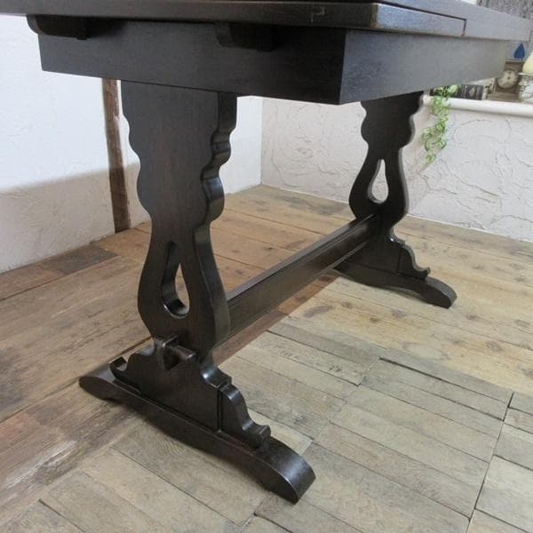 イギリス アンティーク 家具 ダイニングテーブル ドローリーフ 英国 6669d