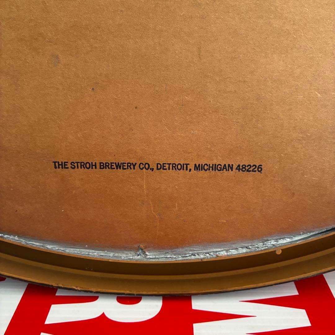 貴重！70's アメリカアンティークStroh's beer　パブミラー鏡USA