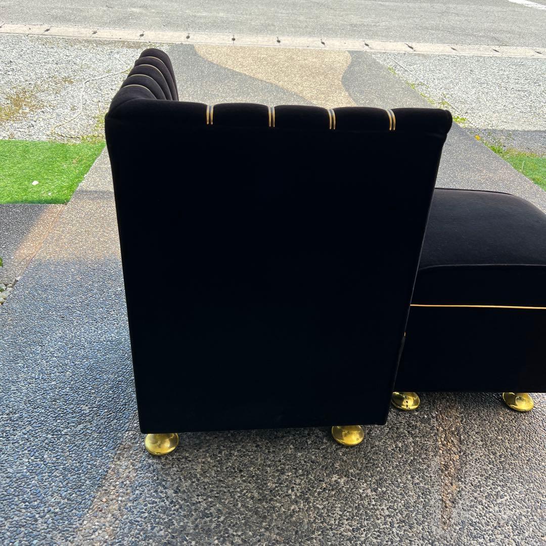 1人掛けソファー　オットマン付　クラブ風　ホテルラウンジ　昭和レトロ