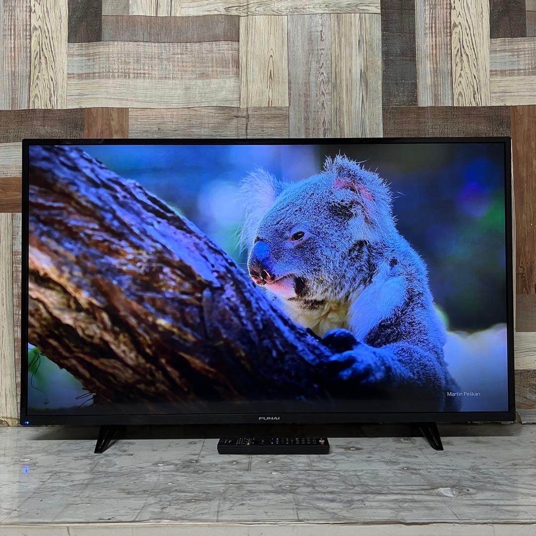 即日受渡❣️全国送料込3年前購入フナイ43型4K液晶テレビWチューナー高画質高音質