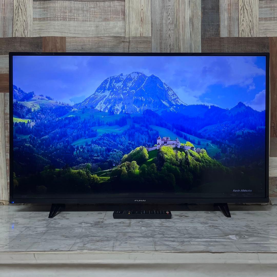 即日受渡❣️全国送料込3年前購入フナイ43型4K液晶テレビWチューナー高画質高音質