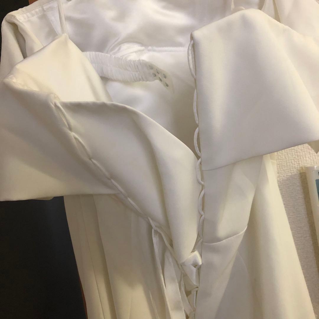 オフショルダー ホワイト ウェディングドレス　ベールセット