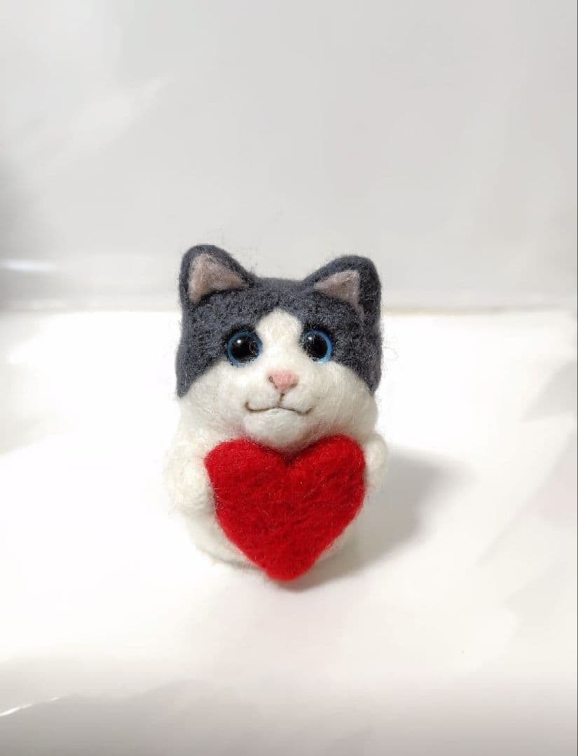 桜　羊毛フェルト　猫ちゃん