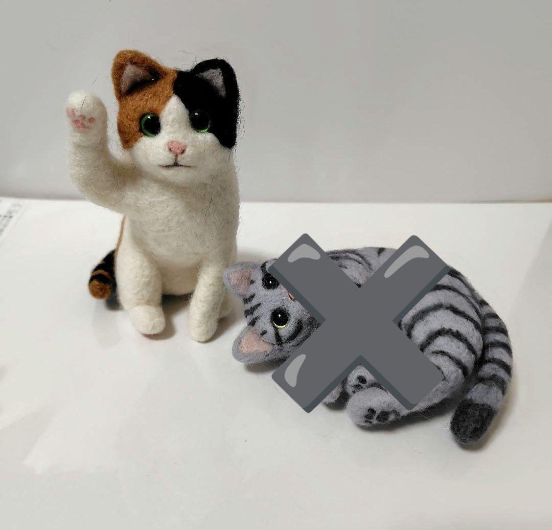 桜　羊毛フェルト　猫ちゃん