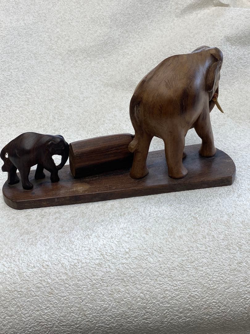 親子ゾウ　オブジェ　象　子連れ象