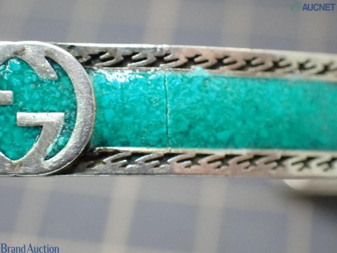 グッチ インターロッキングG ブレスレット ターコイズ バングル サイズ19　a