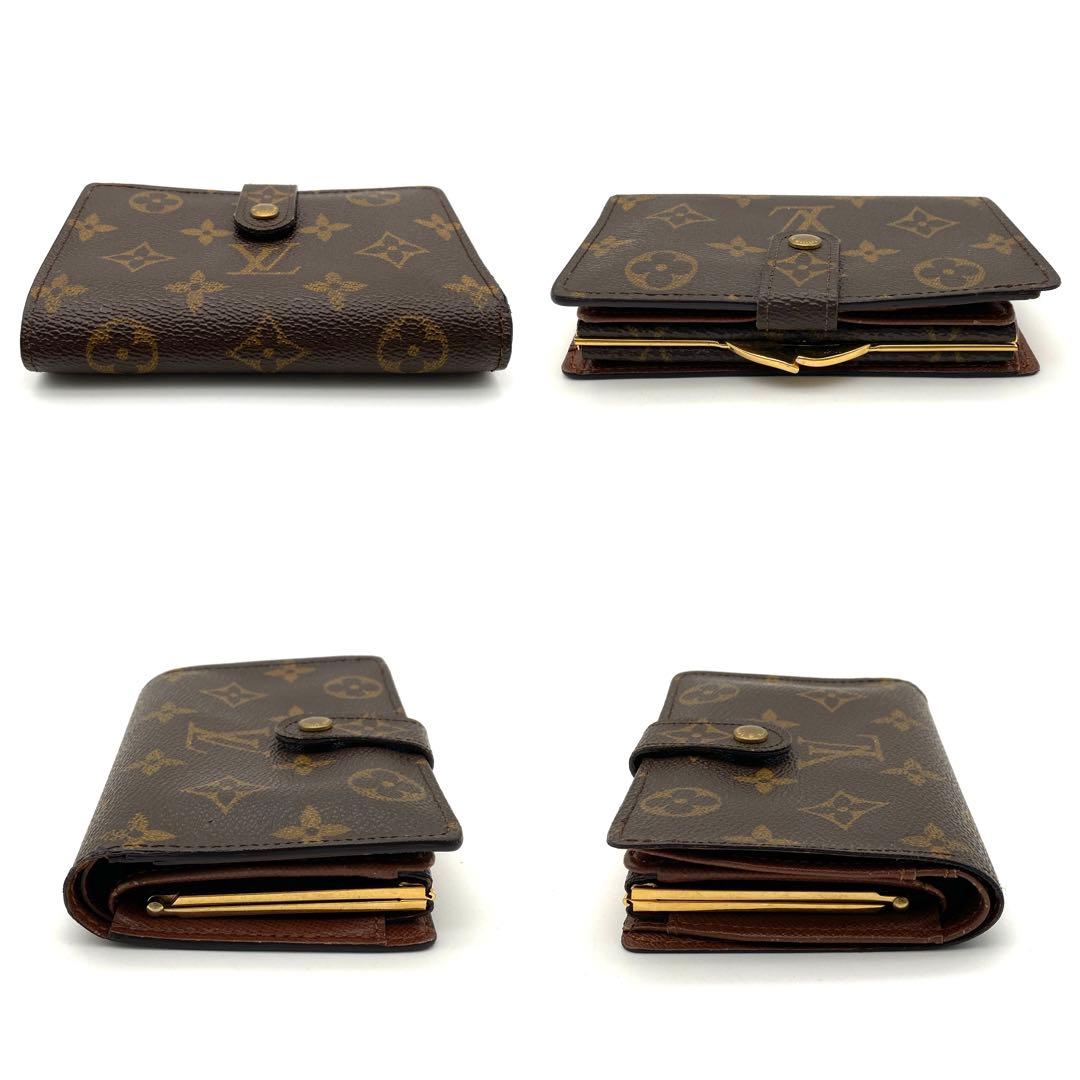 ルイヴィトン モノグラム ヴィエノワ 二つ折り財布 がま口 ブラウン