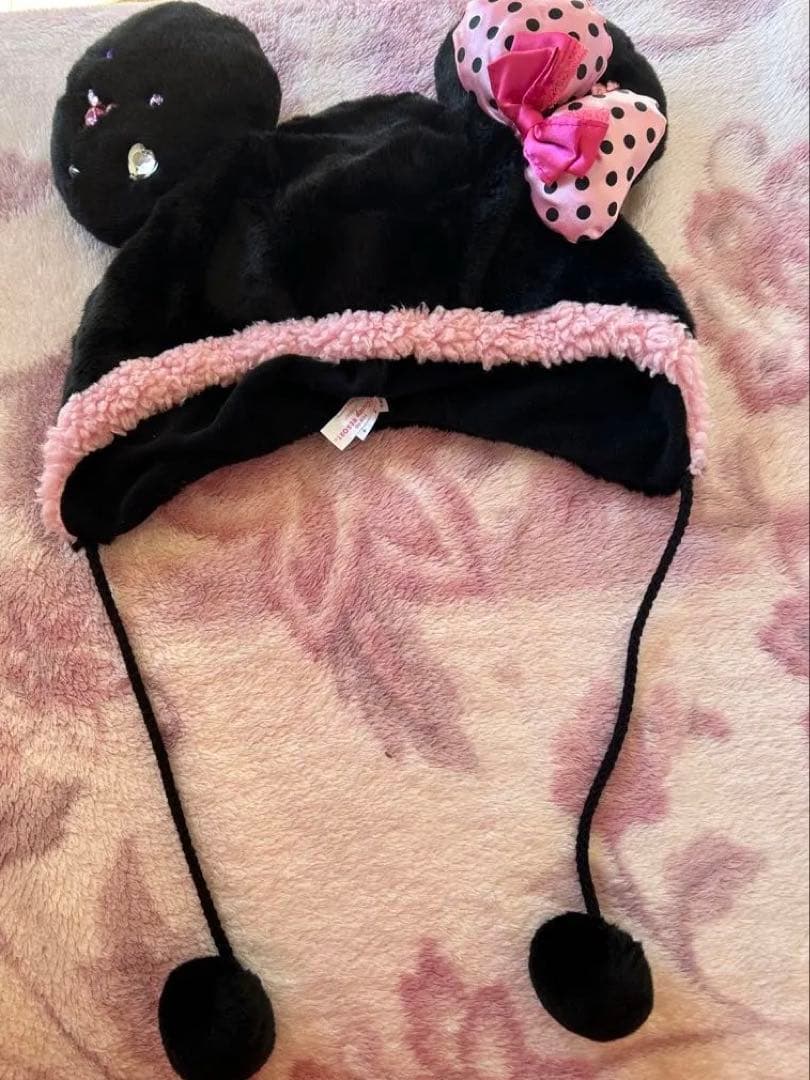 ディズニー ミニー ファンキャップ リボン 黒