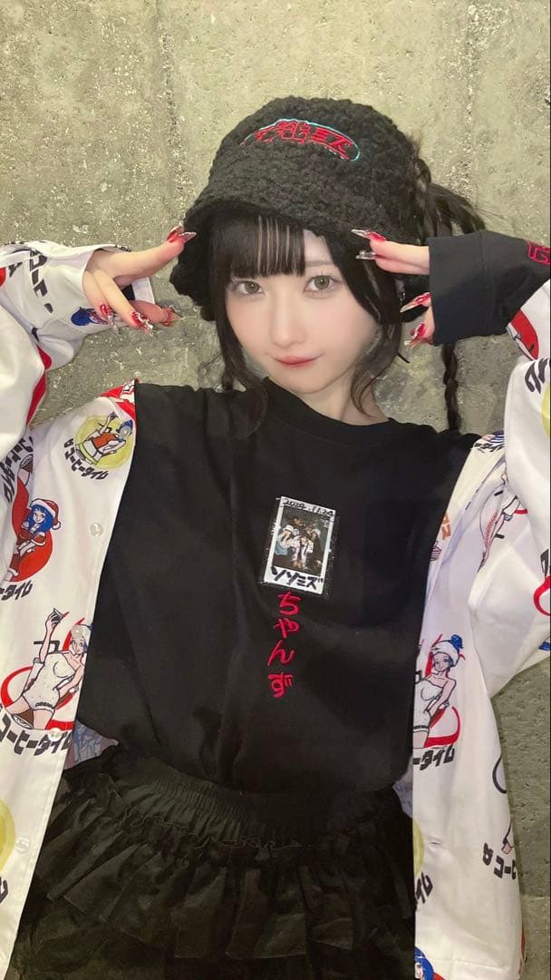 soxsocks 逃げ水あむロングスリーブTシャツ 黒