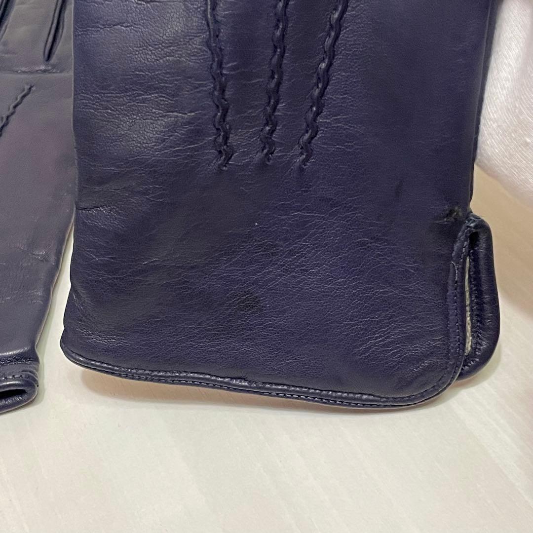 未使用品☆Madova☆手袋☆羊革☆ネイビー☆濃紺☆カシミヤ☆イタリア製