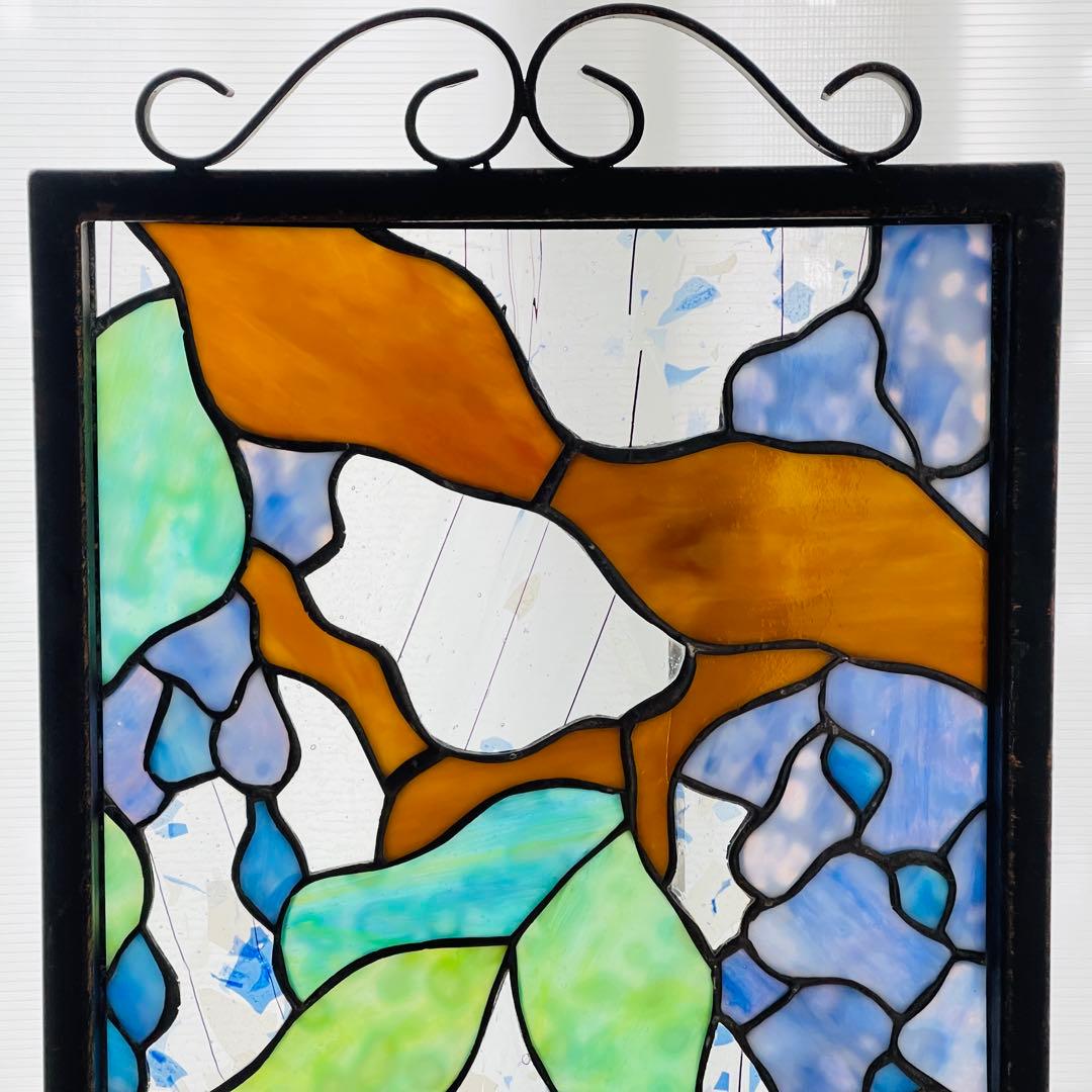✮美品✮ ステンドグラス　ボタニカル　壁掛け　オブジェ