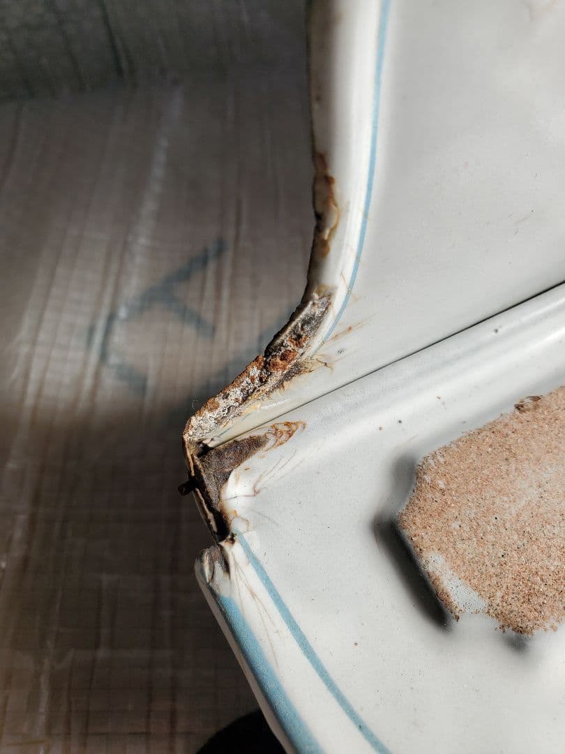 フランス　アンティーク　ホーロー　マッチ入れ　BB社　ローズガーランド